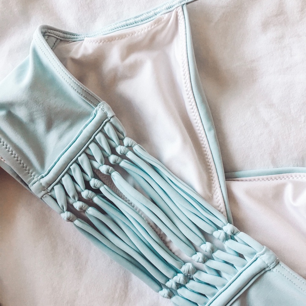 Victoria’s Secret Pink Sky Blue Ruched Bikini - Picture 3 of 5